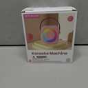 Mini Karaoke Machine, Portable Bluetooth Karaoke Speaker with 2 Wireless Microphones and Party Lights for Kids and Adults, Birthday Gifts for Girls Boys Family Home Party (Black 2 Mics)