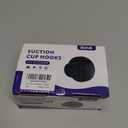 Suction Cup Hooks for Shower, Removable Towel Hooks for Bathroom Window Glass Door Wall, Bath Robe Looafh Hook for Hanging - 4 Pack, Black