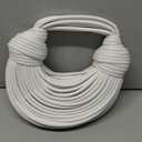 Hand-Woven Bread Women's Clutch Top Handle Satchel Shoulder Crossbody Creative Noodles Purses Underarm Bag Handbag (White)