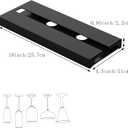 Wine Glass Holder Under Cabinet, 4 Pack Stemware Rack for Kitchen Storage, Easy Install Hanging Glass Organizer for Bar Restaurant（Black）