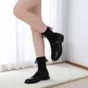 4 Pairs Ruffle Socks Women, Lace Frilly Crew Socks, Cotton Cute Princess Ankle Dress Lace Socks for Women