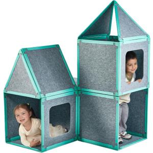 20-Piece Magnetic Fort Building Kit for Kids Giant Modular Playhouse Panels, STEM Construction Toy for Creative Indoor Play, Ages 3+, 50.8 x 50.8 x 25.4 cm