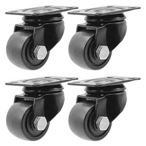 FactorDuty 1.5 inch Heavy Duty Polyurethane Caster Wheels Double Ball Bearing Industrial Grade Solid Low Profile Smooth and Silent 800LB Capacity Pack of 4