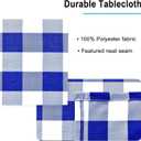Hiasan Royal Blue Checkered Tablecloth Rectangle - Wrinkle Resistant, Stain Resistant and Waterproof Gingham Table Cloth for Kitchen, Dining and Picnic, 60 x 120 Inch