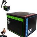 Versatile Non Slip Jump Box Exercise 3-in-1 Foam Plyometric Jump Box for Home Gym Training Fitness, 16 inches