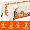 Fall Pumpkin Harvest Party Supply Kit Includes Cornucopia Disposable Paper Dinner Plates, Dessert Plates, Napkins, Cups, and Tablecloth for Thanksgiving Autumn Party Decorations, Serve 25