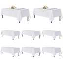 Sancua White Table Cloths Rectangle, 8 Pack Tablecoths for 6 Foot Tables - Washable Polyester Fabric Table Cover for Wedding, Birthday Party, Banquet Reception, 54x108 Inch