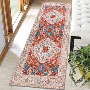 Hallway Runner Rug Non Slip Washable Kitchen Runner Rugs with Rubber Backing Soft Carpet Runner Rugs for Hallway 8x10 Farmhouse Persian Rug Runners for Kitchen Laundry Room Entryway Bathroom