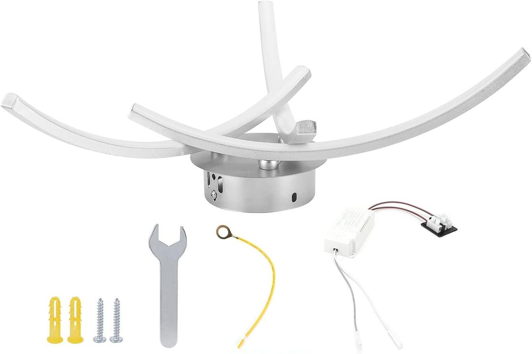 LED Ceiling Lamp Innovative Modern Curved Strip Light Living Room Decor White Light AC85265V