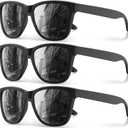 Polarized Sunglasses for Men and Women - Classic Fashion Sun Glasses Lightweight Shades for Driving Fishing Golf (A3 Black*3)
