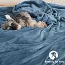 PHF Ultra Soft Fleece Blanket Queen Size, No Shed No Pilling Luxury Plush Cozy 300GSM Lightweight Blanket for Bed, Couch, Chair, Sofa Suitable for All Season, 90" x 90", Captain's Blue
