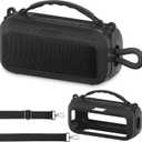 JCHPINE Silicone Cover Case for Bose SoundLink Plus Portable Speaker, Protective Soft Silicone Case with Carrying Handle and Shoulder Strap (Black)