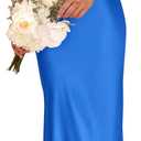 PRETTYGARDEN Women's 2 Piece Satin Outfits Summer Sleeveless Mock Neck Crop Tops and Long Skirt Dress Sets (S)