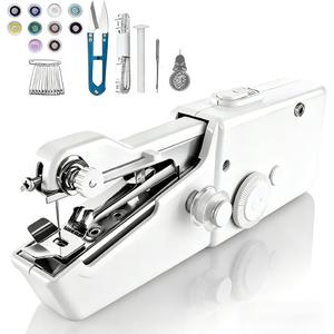 Handheld Sewing Machine, Mini Sewing Machine with Sewing Accessories, Electric Portable Stitch Tool for Beginners, DIY, Home Travel Use(White)