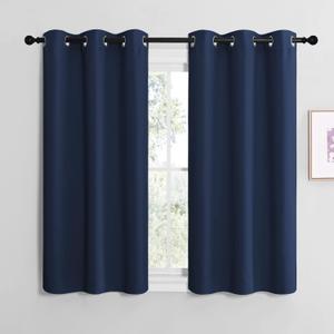 NICETOWN Blackout Curtain Panels, Window Treatment Energy Saving Thermal Insulated Solid Grommet Blackout Drapes/Draperies (Navy, 1 Pair, 42 by 50-inch)