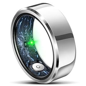 RIFESI Smart Ring for Women Men, Fashion Minimalist Fitness Ring & Sleep Tracker Ring with Heart Rate, Blood Pressure,5ATM Waterproof Health Ring,Gifts for Women Men Gift,No Subscription (Silver,12)