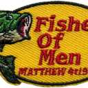 Fisher Of Men Patch, Faith 3 Inches Iron On/Sew On Embroidered Applique Fabric Bible Matthew 4:19 Patches for Clothes Backpacks Hat Jeans, Religious Prayer Embroidery Patches for Christians