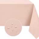 Softalker Rectangle Tablecloth, Waterproof & Stain Resistant Square Table Cloths Wrinkle Free Fabric Washable 210GSM Polyester Table Cover for Spring/Party/Outdoor - 54 x 54 inch,Pink