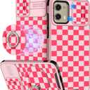 Buleens for Moto G Stylus 5G 2024 Case - with Ring Stand & Camera Cover Aesthetic Cute Designed Women Girls Unique Kawaii Girly Teens Phone Case for Motorola G Stylus 5G 2024 Compatible with Magsafe (Pink Plaid)