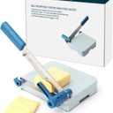 KITCHENDAO Multipurpose Cheese Slicer Cutter with Board for Arthritic and Weak Hands, Adjustable Thickness Dial for Block Cheese, Effortless Slicing, Guillotine Sausage Ham Biltong Jerky Slicer (Blue)