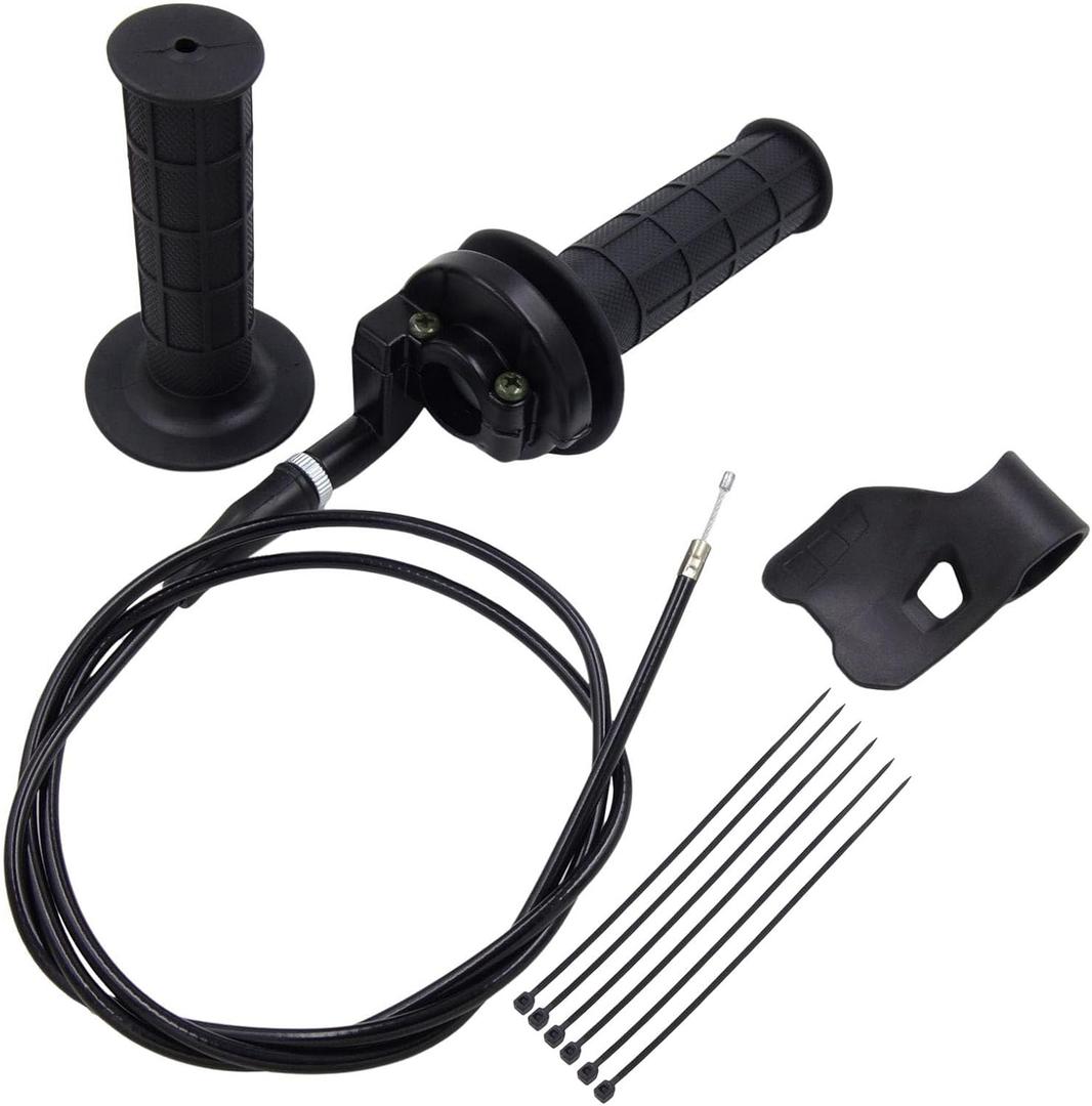 ELIFEPARTS 7/8" Throttle Accelerator Handle Grips: Compatible with 50cc, 80cc, 90cc, 110cc 125cc 140cc 150cc 200cc Dirt Bike, Mini Bike Throttle Assembly Throttle Cable and Motorcycle Throttle Assist