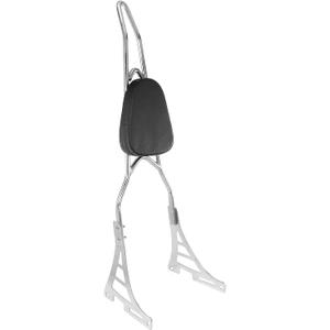 Motorcycle Sissy Bar Rear Passenger Seat Backrest, Chrome Detachable with Black Cushion Pad Compatible with Harley Sportster XL883 XL1200 2004-UP