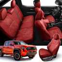 DiffCar® Seat Covers for Toyota Tacoma 2026 2025 2024 Double Cab(Gas Only), Full Set Faux Nappa Leather Truck Accessories for Tacoma 4th Gen, Car Seat Protectors Custom Fit for Tacoma Seat, Red Camo