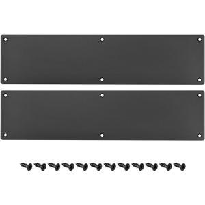uxcell 2pcs Door Kick Plate, 4 x 16 Inches Aluminum Kick Plate Door Plate, 2 MM Thickness, for Exterior Front Door or Back Door, Black