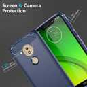 Case for Moto G7 Power/Moto G7 Supra/Moto G7 Optimo Maxx XT1955 Case, Slim Thin Carbon Fiber Phone Case TPU Back Cases Anti-Scratch Shockproof Protective Cover for Motorola Moto G7 Power Blue