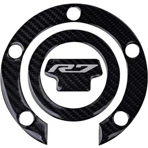 ADEADE Carbon Fiber Look Gas Fuel Tank Cap Cover Sticker Decal Compatible with Yamaha YZF R7 2021 2022 2023 2024, Black, RTF34F
