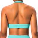 Comper Halter Sports Bras for Women Backless Workout Bra Seamless Open Back Strappy Yoga Bra Crop Top with Removable Cups (L)