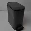 TIPGO Slim Bathroom Trash Can with Lid Soft Close, 6 Liter / 1.6 Gallon Stainless Steel Garbage Can with Removable Inner Bucket, Step Pedal, Small Trash Cans for Bedroom, Office, Kitchen (Grey)