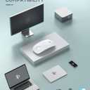 RAPIQUE Bluetooth Wireless Mouse - (BT5.1+USB) Slim Dual Mode Computer Mice with Quiet Click, Low Power, and 1600 DPI, Portable Cordless for MacBook, Laptop, iPad Pro/Air, Chromebook (White)