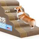 Extra Wide Dog Stairs for Large Dogs, 25" H Pet Steps for High Beds | CertiPUR-US,20"W High-density foam,5-Step fits beds up to 30"tall,for pets up to 80 lb,stable ramp for senior pets