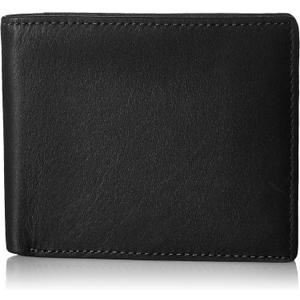 Royce Leather Rfid Blocking Bifold Wallet In Genuine Leather With Double Id Display Bi-Fold Wallet, Black