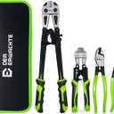 4-Piece Bolt Cutter Pliers Set, 14" Heavy Duty Bolt Cutter, 8" Mini Bolt Cutter, 8" Wire Cable Cutter, 8" Wire Rope Cutter with Carrying Bag, Cr-V Blade for Cutting Locks, Steel Wire, Chains