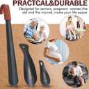 ZOMAKE Shoe Horn Long Handle for Seniors Men Women,Metal Long Shoehorn Boot Horn 16.5",Travel Small Shoe Spoon Helper for Kids 7.5"&3.9"