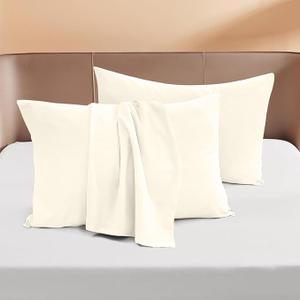 Square (20x20) Pillow Cases - Pack of 2 - Envelope Closure - Soft 600-TC Long-Staple Cotton Fabric - Pillow Covers Square Pillow Cases 20x20 Inches (Solid, Ivory)