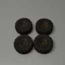 INJORA Black Coating Brass 1.0 Beadlock Wheel Tires Set for Axial SCX24 AX24 TRX4M FCX24 Upgrade 1/24 1/18 RC Crawler CarGrey