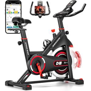 DMASUN Exercise Bike, Silent Magnetic Resistance Stationary Bike for Home with 330 LBS Capacity, Pedals with Anti-loosening Nuts, Indoor Bike with Comfortable Seat Cushion, Digital Display