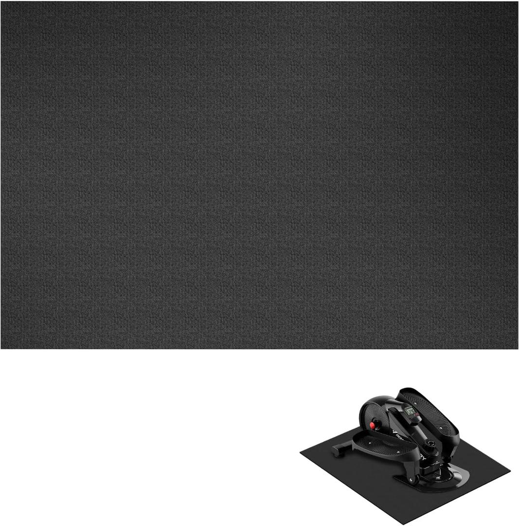 Elliptical Machine Non-Slip Mat, Apply to Under Desk Elliptical Peddler While Sitting, Perfect for Electric Seated Foot Pedal Exerciser, Enhanced Stability & Floor Protection (Black)
