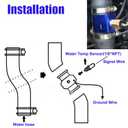 2 x Water Temp Joint Pipe Adapter, Temperature Gauge Radiator Sensor Adaptor with Hose Clamps (40mm)