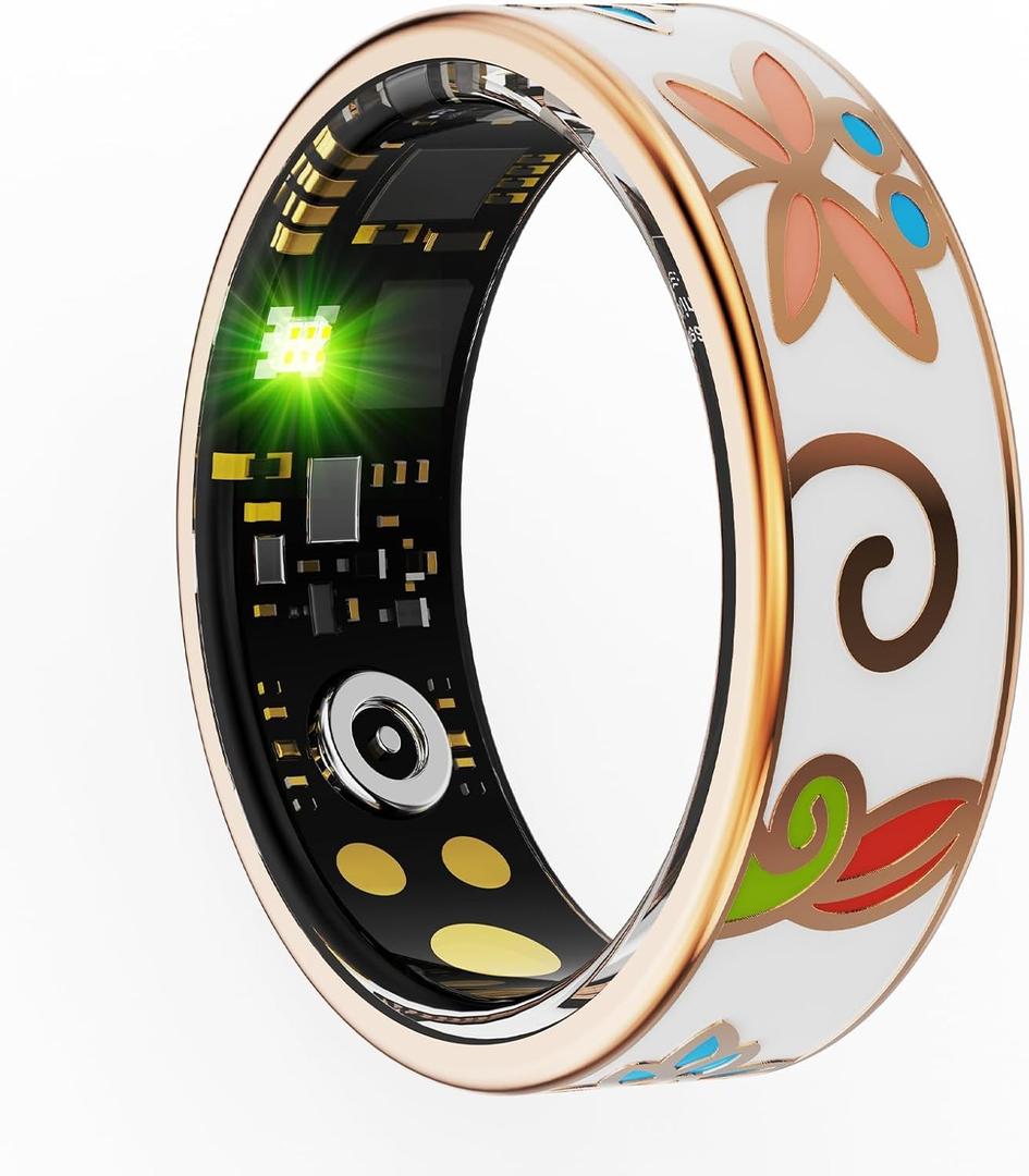 Smart Ring for Women Health Ring Fitness Ring with Enamel Fitness Tracker | Heart Rate Monitoring Sleep Monitor Distance Pedometer Calorie for Android iOS 13#