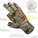 BASSDASH Unisex Fingerless Fleece Liner Camo Hunting Gloves for Cold Weather UPF 50+ Lightweight Fishing Photography HG06 (M)