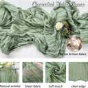 Sage Green Cheesecloth Table Runner, 6 Pack 35" Boho Gauze Runner 120 inches Long Sheer Rustic Table Runner Fabric Bulk for Baby Shower Wedding Bridal Birthday Party Table Decorations