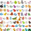 80 Pcs Mini Resin Animals 80 Styles Resin Animals Figurines Bulk for Fairy Garden Miniature Dollhouse Accessories Hide Crafts Decor