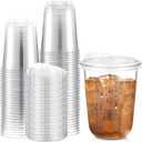 LemonRoad 50 Sets Plastic Cups with Strawless Sip Lids, Thickened Round Bottom PET Disposable Clear Cups for Iced Coffee Smoothie Cold Beverage Coffee Shops and Party Catering(Clear,16 oz) (EXP 08/13/26)