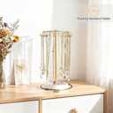 Mkono Rotating Necklace Holder Metal Jewelry Display Stand Gold Necklace Organizer with 22 Hooks Adjustable Tree Tower for Storage and Hanging Bracelet Keychain Home Bedroom Decor Dressing Table Women