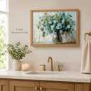 Wood Framed Rustic Eucalyptus Wall Art Sage Green in Glass Plants Vase Canvas Painting Picture Wall Decor Farmhouse Neutral Poster Print Artwork for Living Room, Bedroom, Bathroom Home Decoration, 24"L x 16"W