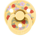 BiBS Liberty Pacifier 2Pack, BPA Free Pacfiers with Natural Latex Round Nipple, Made in Scandinavia, Size 1 (06 Months), Strawberries and Cream Ivory Mix